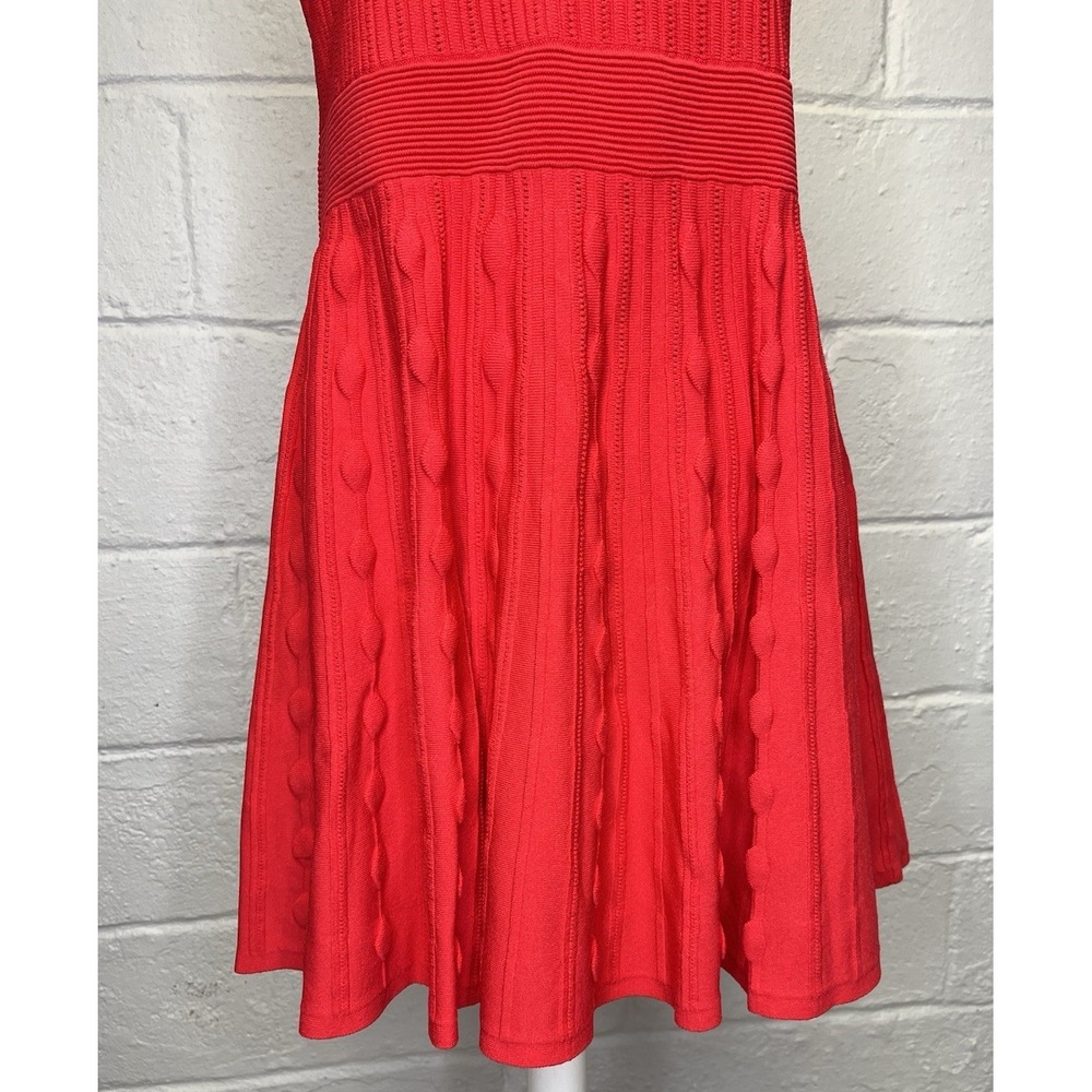 NWT Ted Baker Kamylia Knit Skater Dress 5 Red Career Interview Textured Stretch - Picture 4 of 15